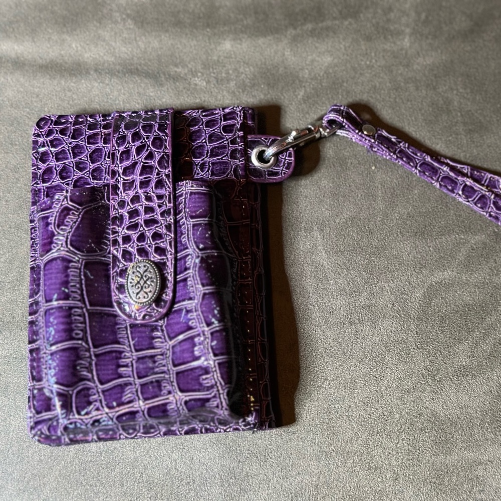 Purple Metropolitan Milano snakeskin style wrist wallet
